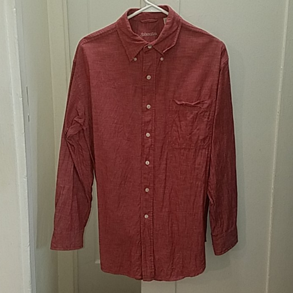 Red cotton button up